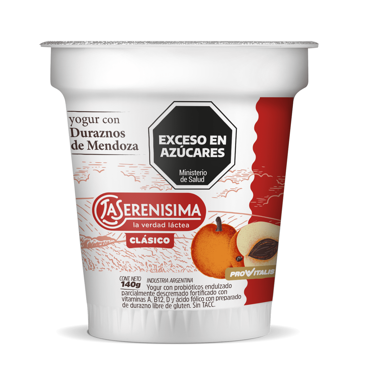 La Serenísima Clásico yogur con duraznos de Mendoza