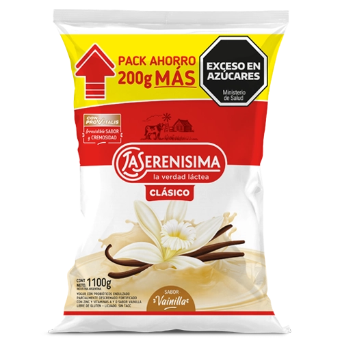 Yogur bebible La Serenisima Clasico Sachet 1100gr Ahorro Vainilla