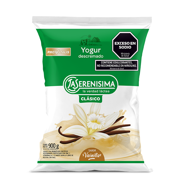 Yogur bebible La Serenísima Clásico Descremado Sachet Vainilla 900g Yogur bebible La Serenísima Clásico Descremado Sachet Vainilla 900g