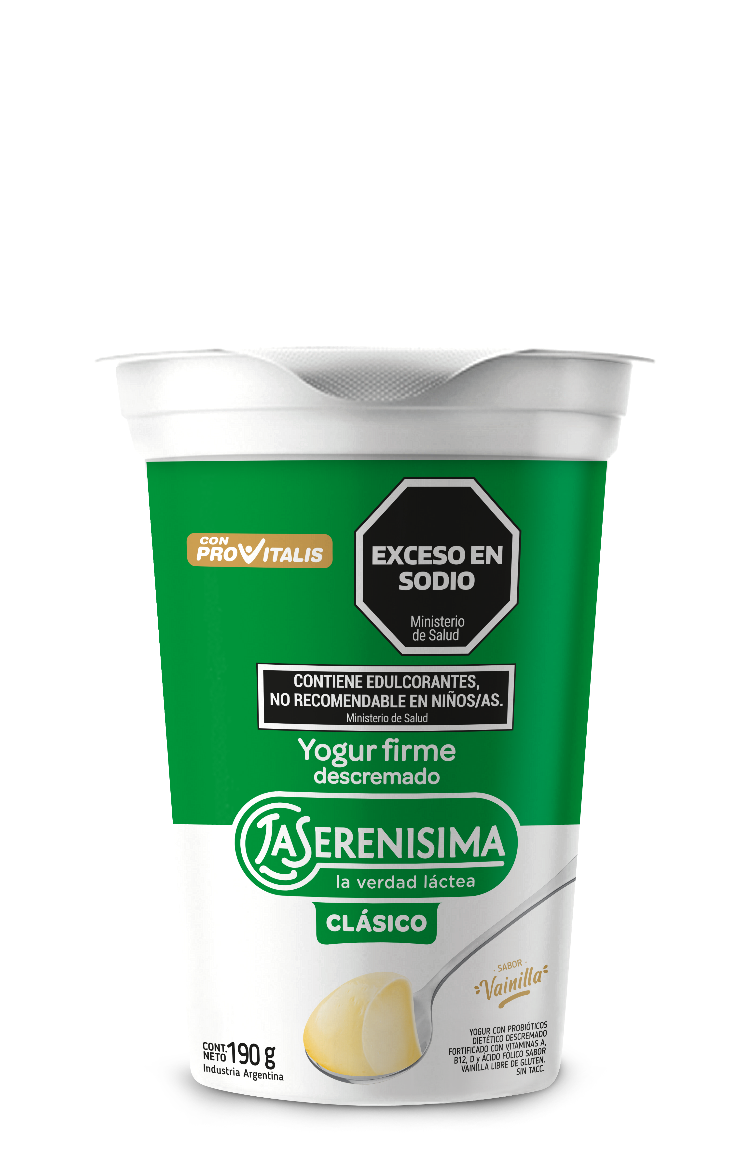 La Serenísima Clásico yogur firme descremado vainilla 190g La Serenísima Clásico yogur firme descremado vainilla 190g