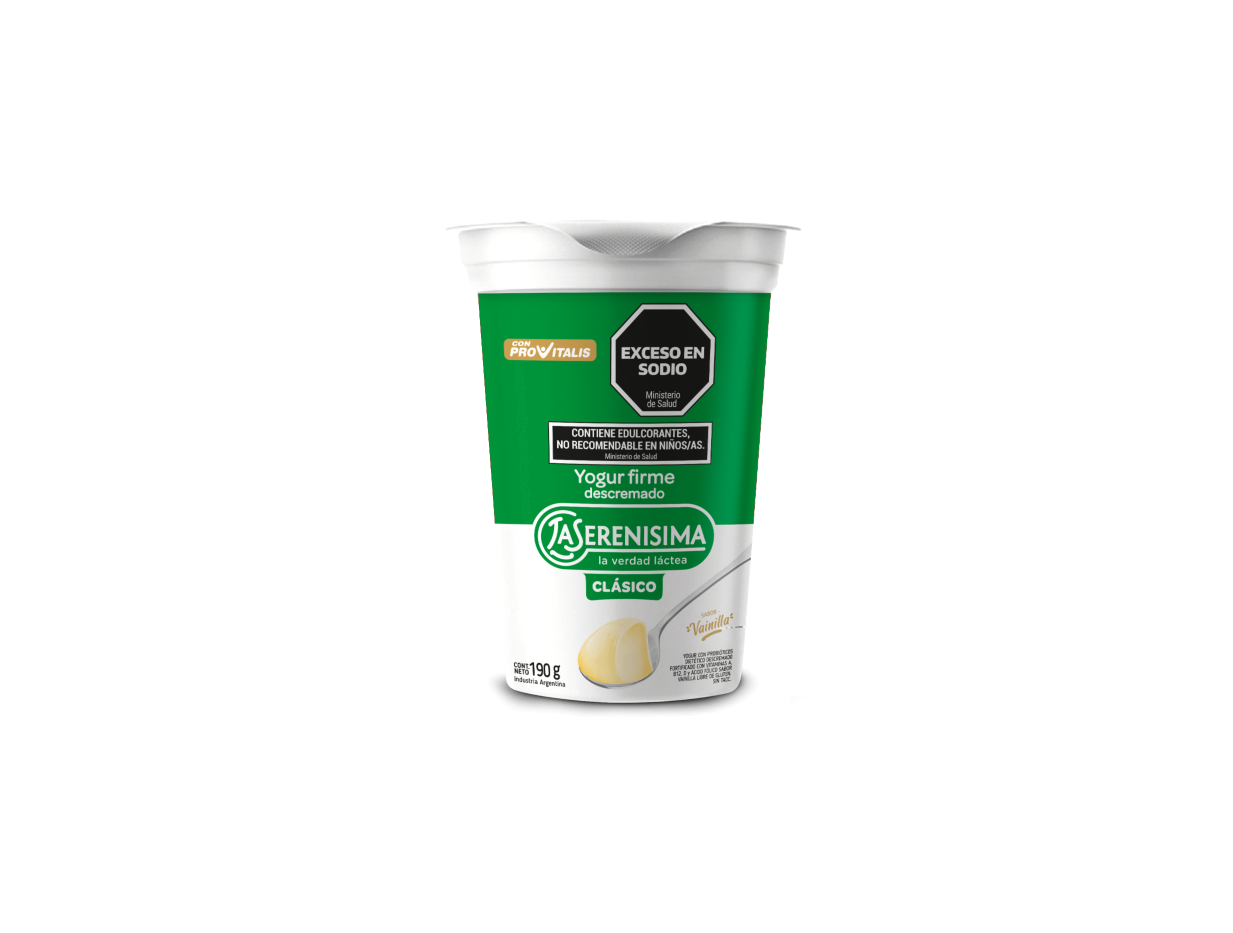 La Serenísima Clásico Yogur firme descremado vainilla 190g