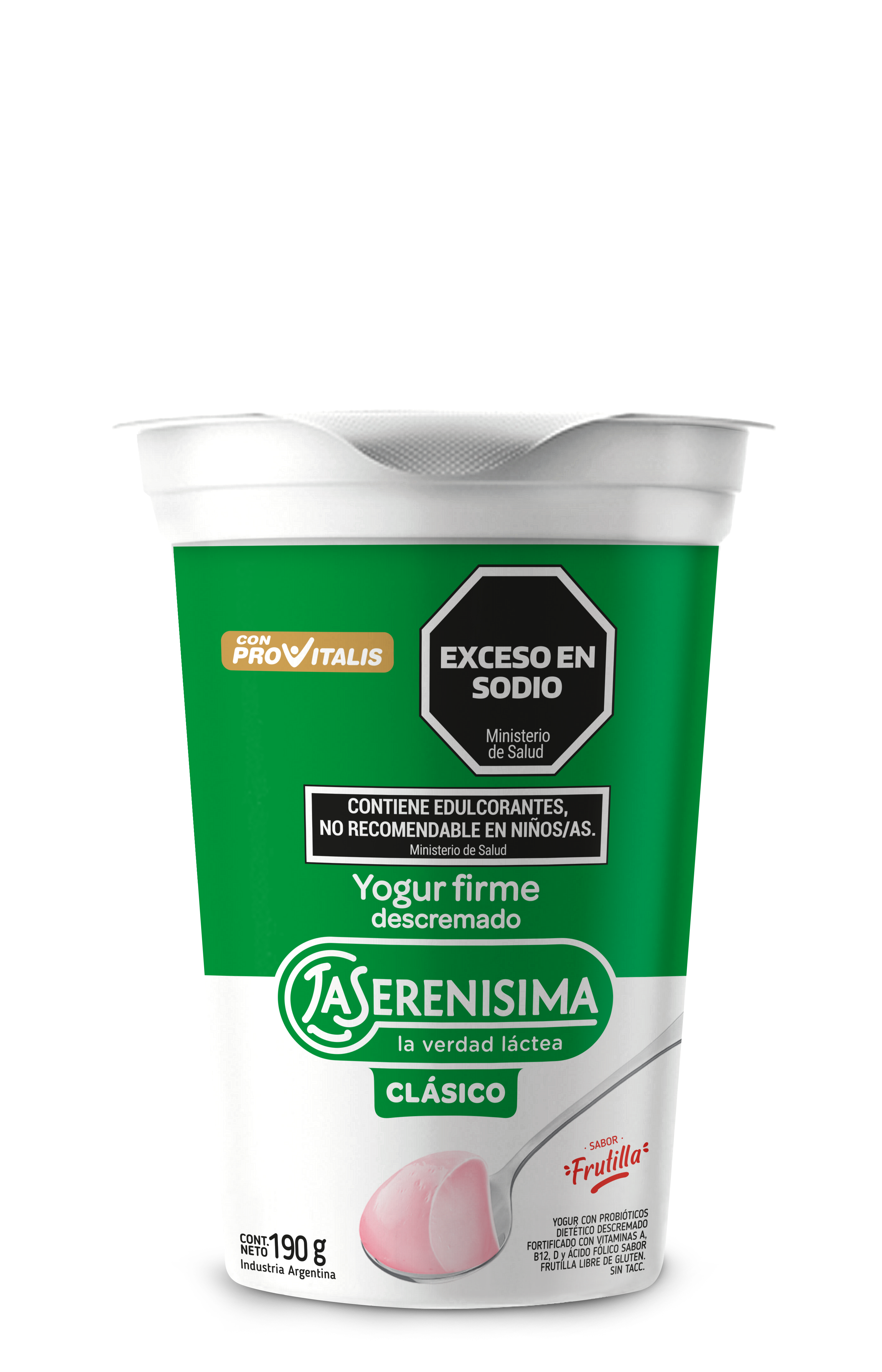 La Serenísima Clásico Yogur firme descremado frutilla 190g La Serenísima Clásico Yogur firme descremado frutilla 190g